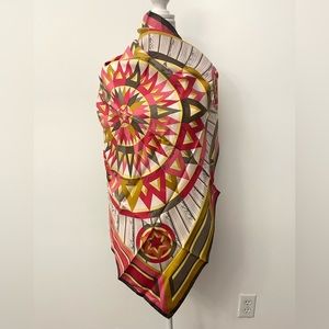 Hermès Authentic Vintage Silk Scarf La Rose des vents Pink